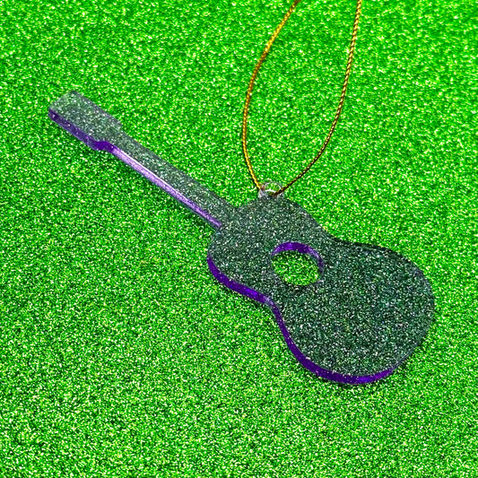 Guitar Glitter Holiday Ornament