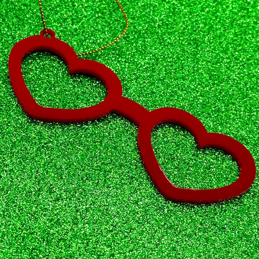 Heart Sunglasses Holiday Ornament