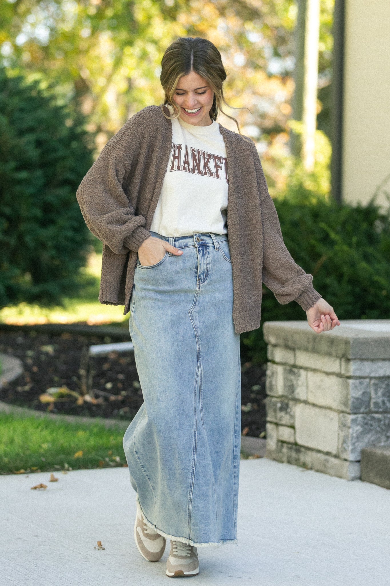 Piper A-line Long Denim Maxi Skirt - FINAL SALE