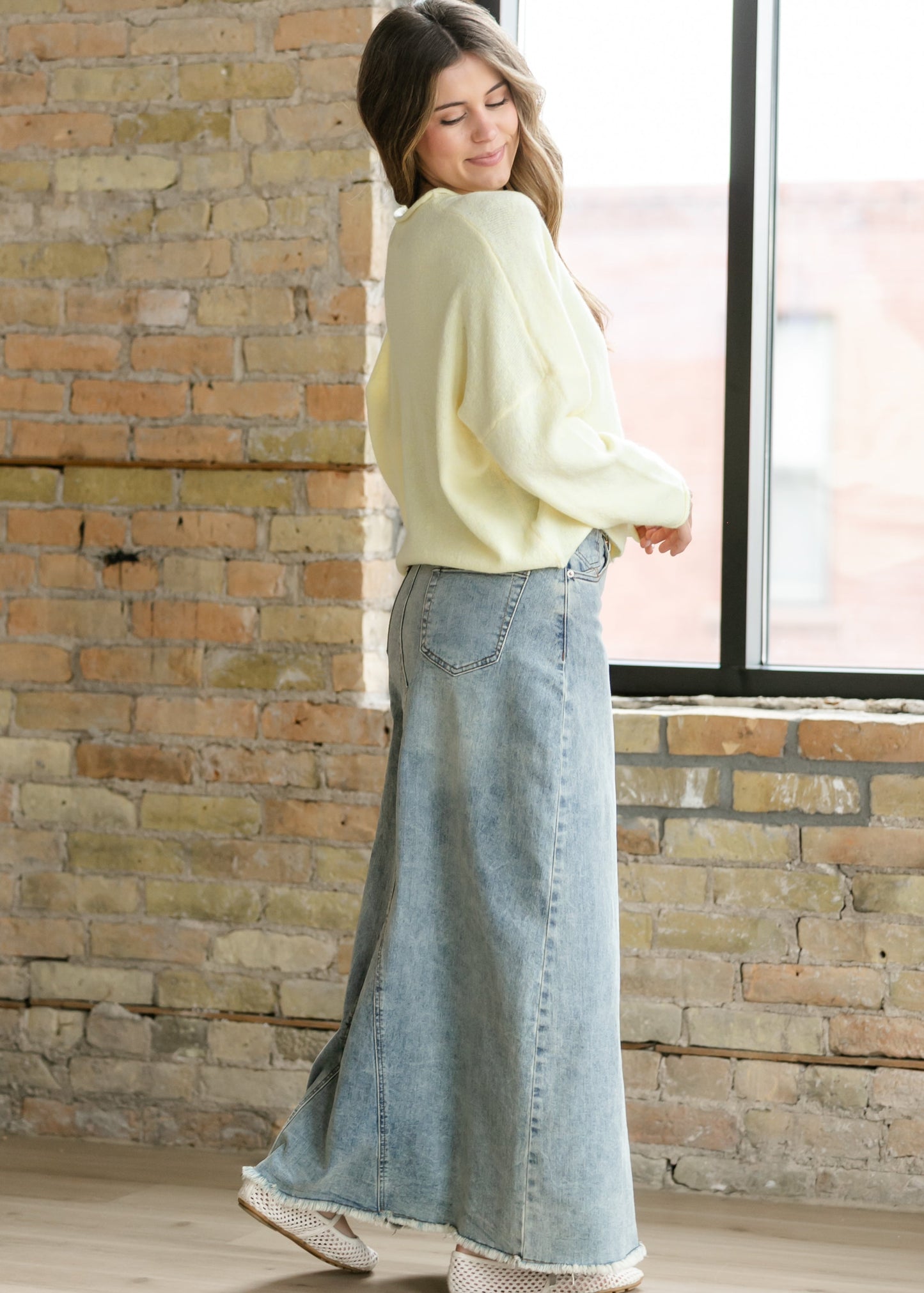 Piper A-line Long Denim Maxi Skirt - FINAL SALE