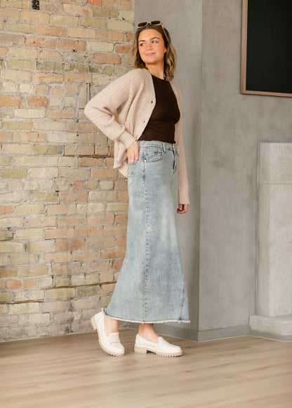 Piper A-line Long Denim Maxi Skirt - FINAL SALE