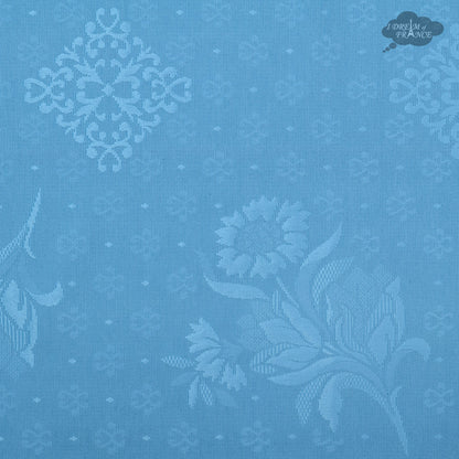 55x86" Rectangular Moustiers Blue Matelassé Tablecloth by Tissus Toselli