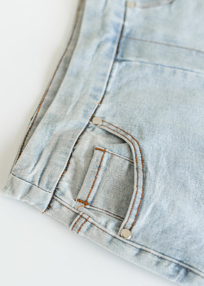Sandra Light Wash Denim Midi Skirt - FINAL SALE