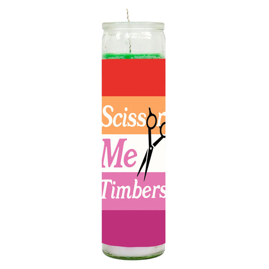 Scissor Me Timbers Rainbow Candle