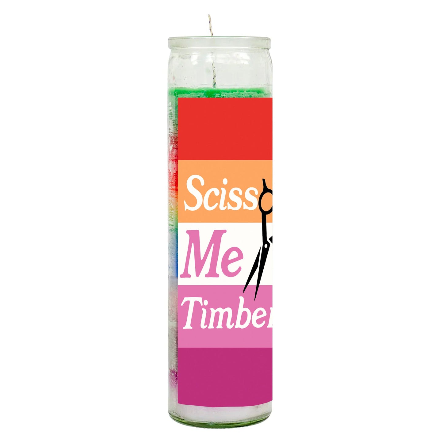 Scissor Me Timbers Rainbow Candle