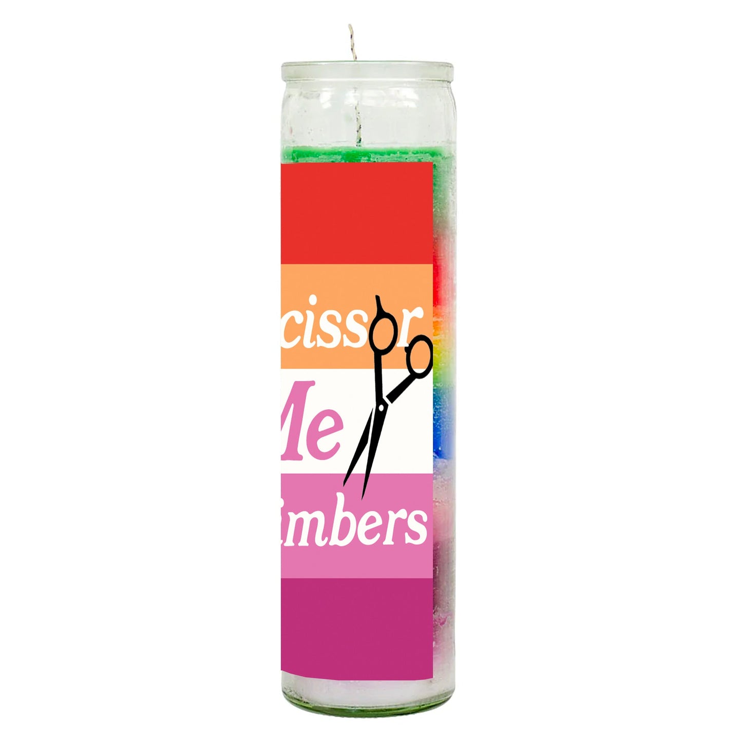 Scissor Me Timbers Rainbow Candle