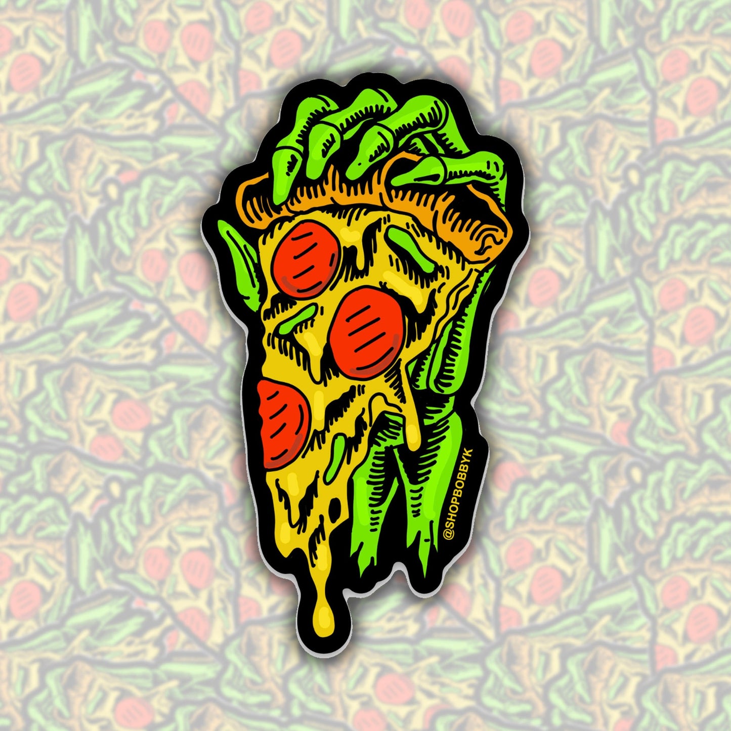 Deadly Pizza Slice Sticker