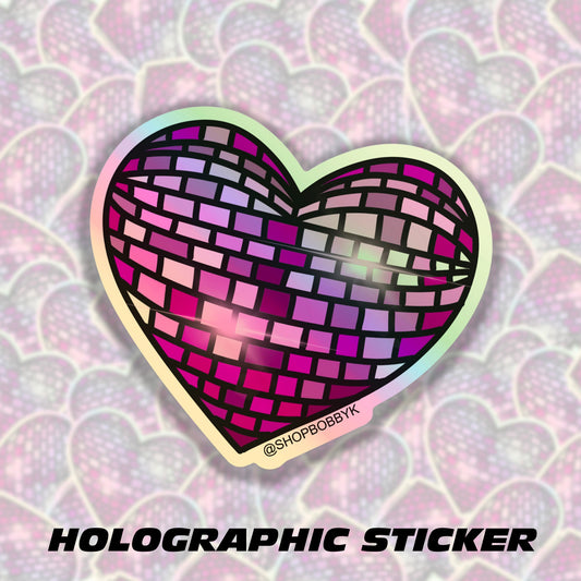 Disco Heart Holographic Sticker