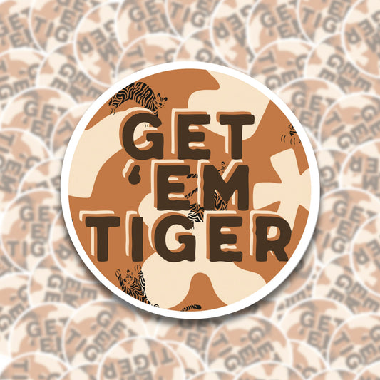 Get 'em Tiger Sticker