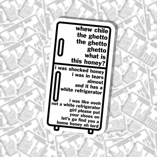 White Refrigerator Sticker