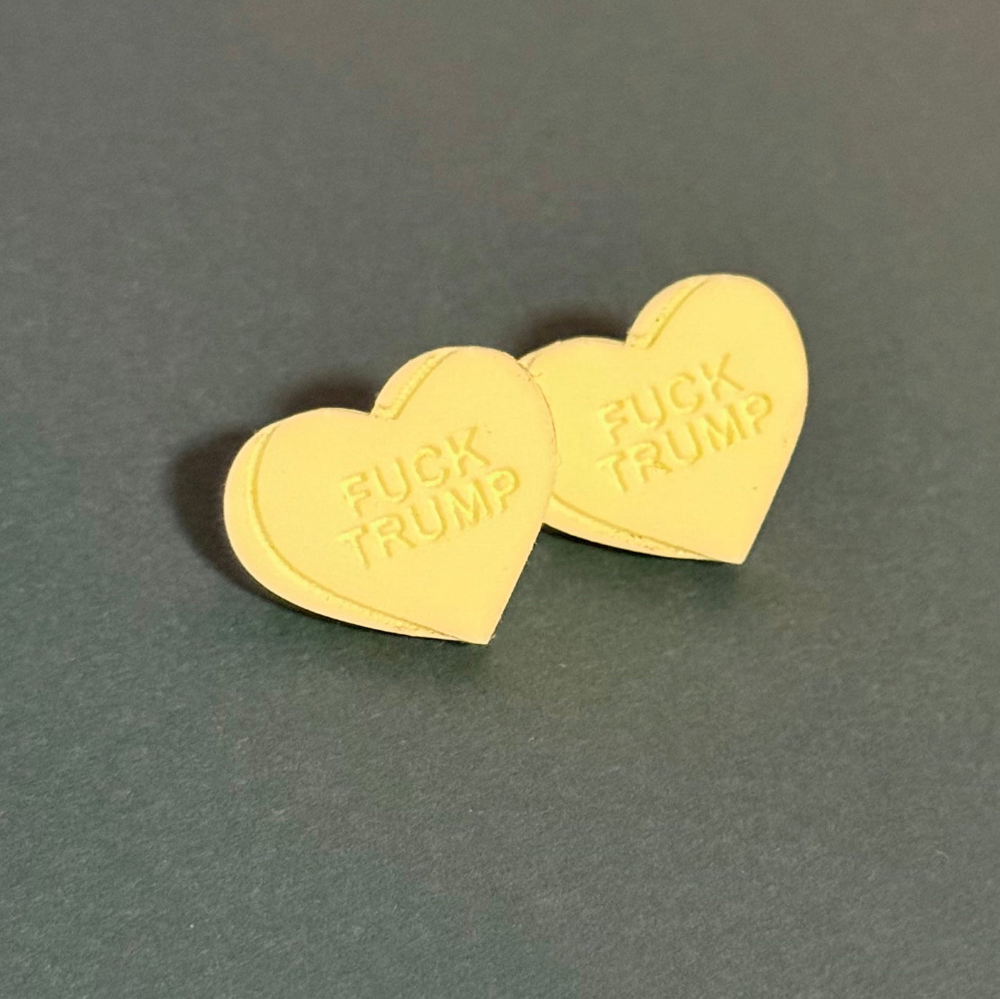 Heart Candy F*CK TRUMP Studs (Multicolor)