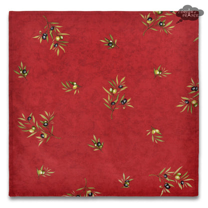 French Provencal napkin - Cotton - Clos des Oliviers red | Label France