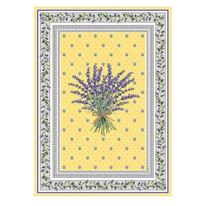 French kitchen towel - Printed cotton - Lauris yellow | Tissus Toselli