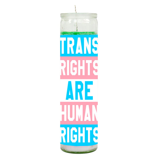 Trans Rights Are Human Rights Rainbow Candle