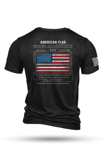 Tri-Blend T-Shirt - American Flag Schematic