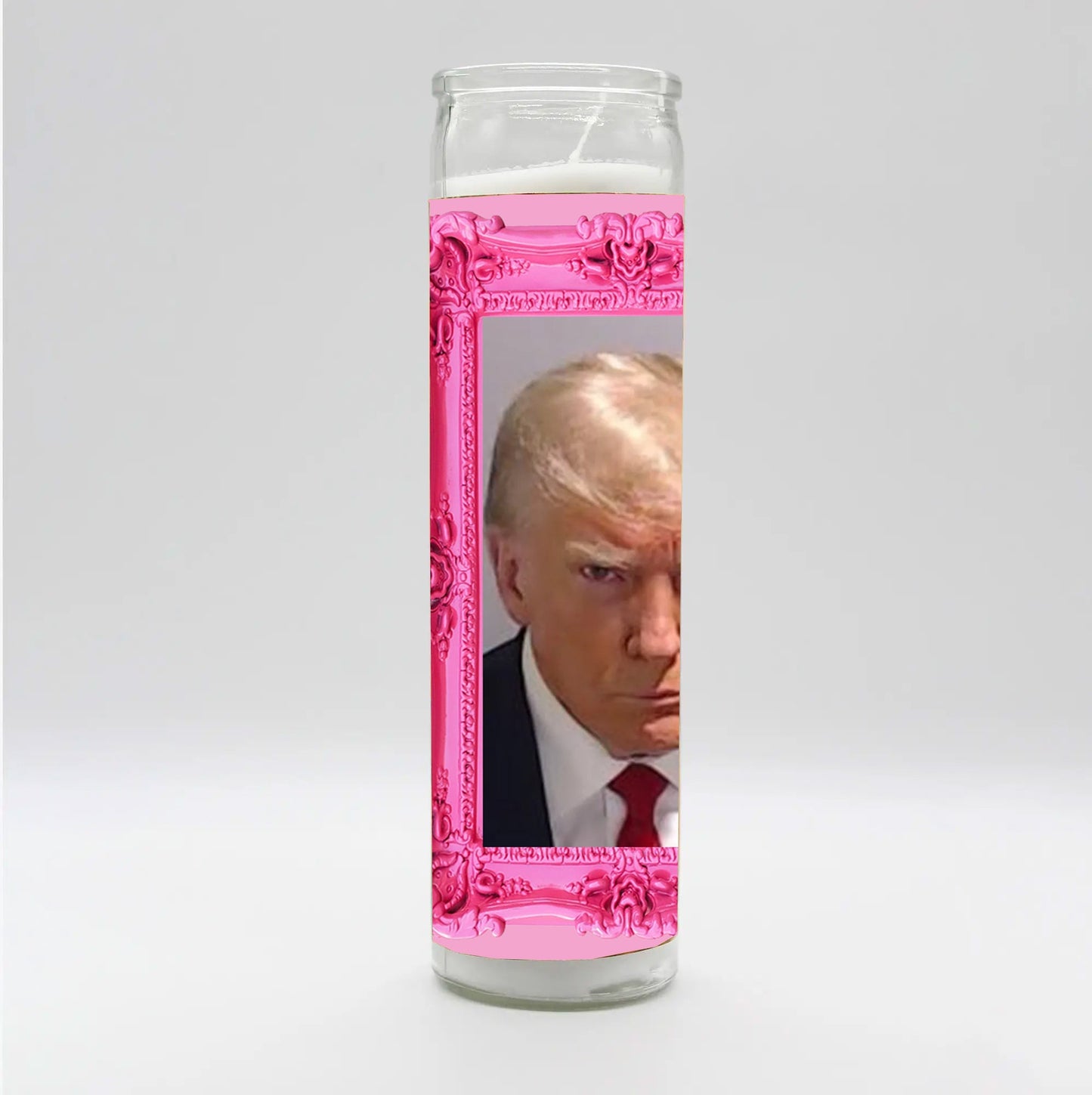Saint Donald Mugshot Candle