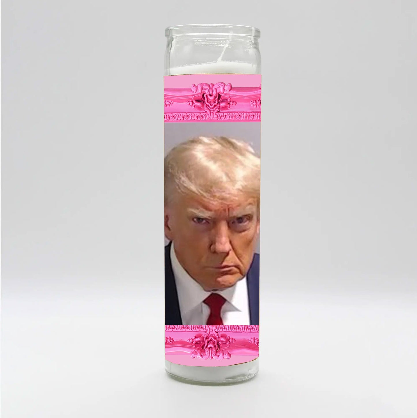 Saint Donald Mugshot Candle